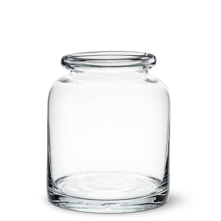 Wide Roll Top Bottle Vase - 6"H