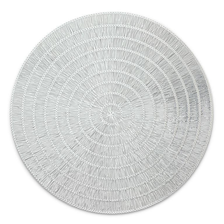 Silver Round Basketweave Placemat