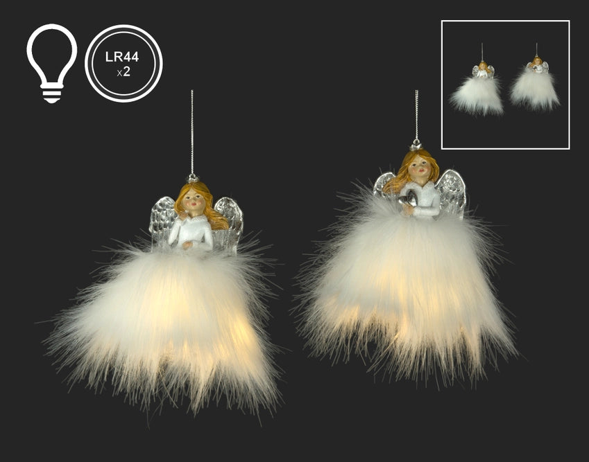 White Angel Ornament With LED Light