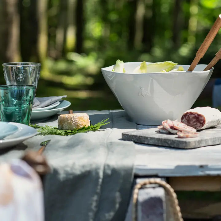 Ceramic Ivory White Salad Bowl - By La Rochere