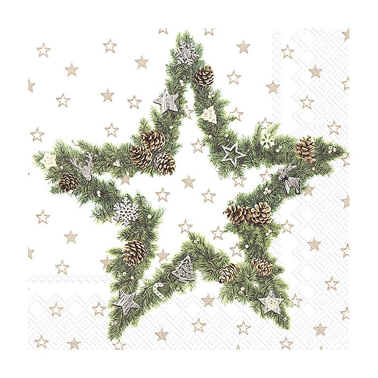 Star Wreath Cocktail Napkins 20Pk
