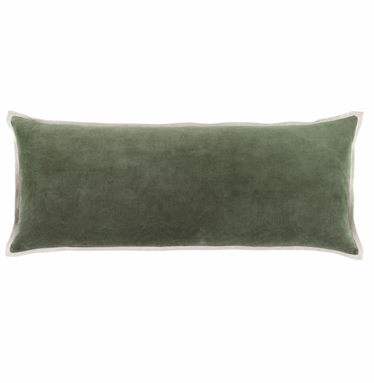 GREEN VELVET THROW PILLOW