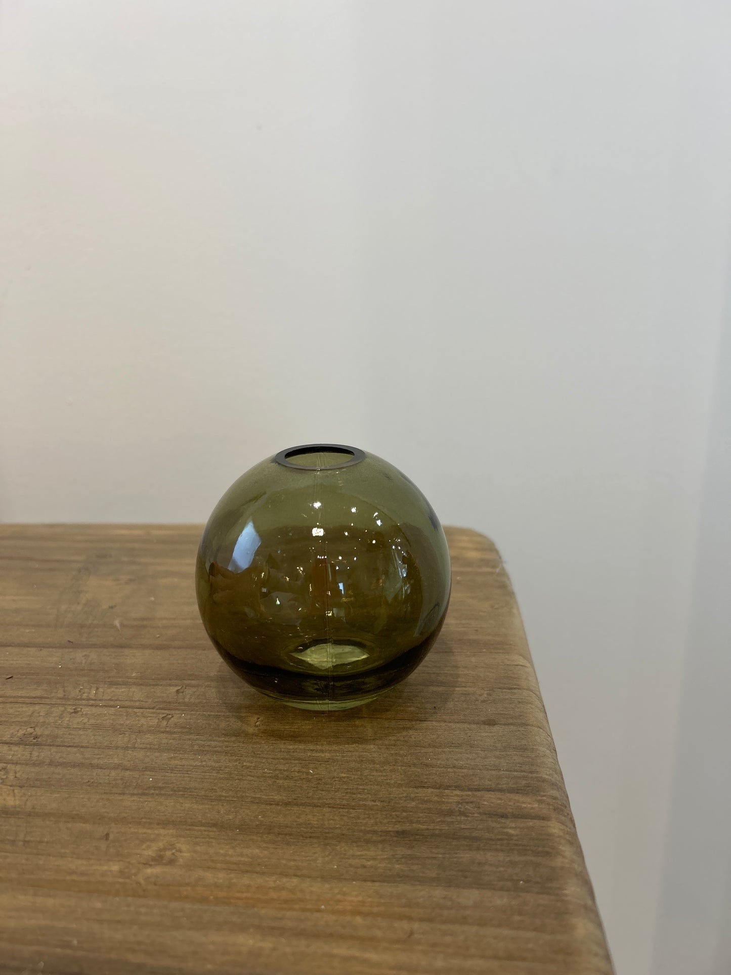 Small Bud Vase Cylinder Moss Green (Far Right)