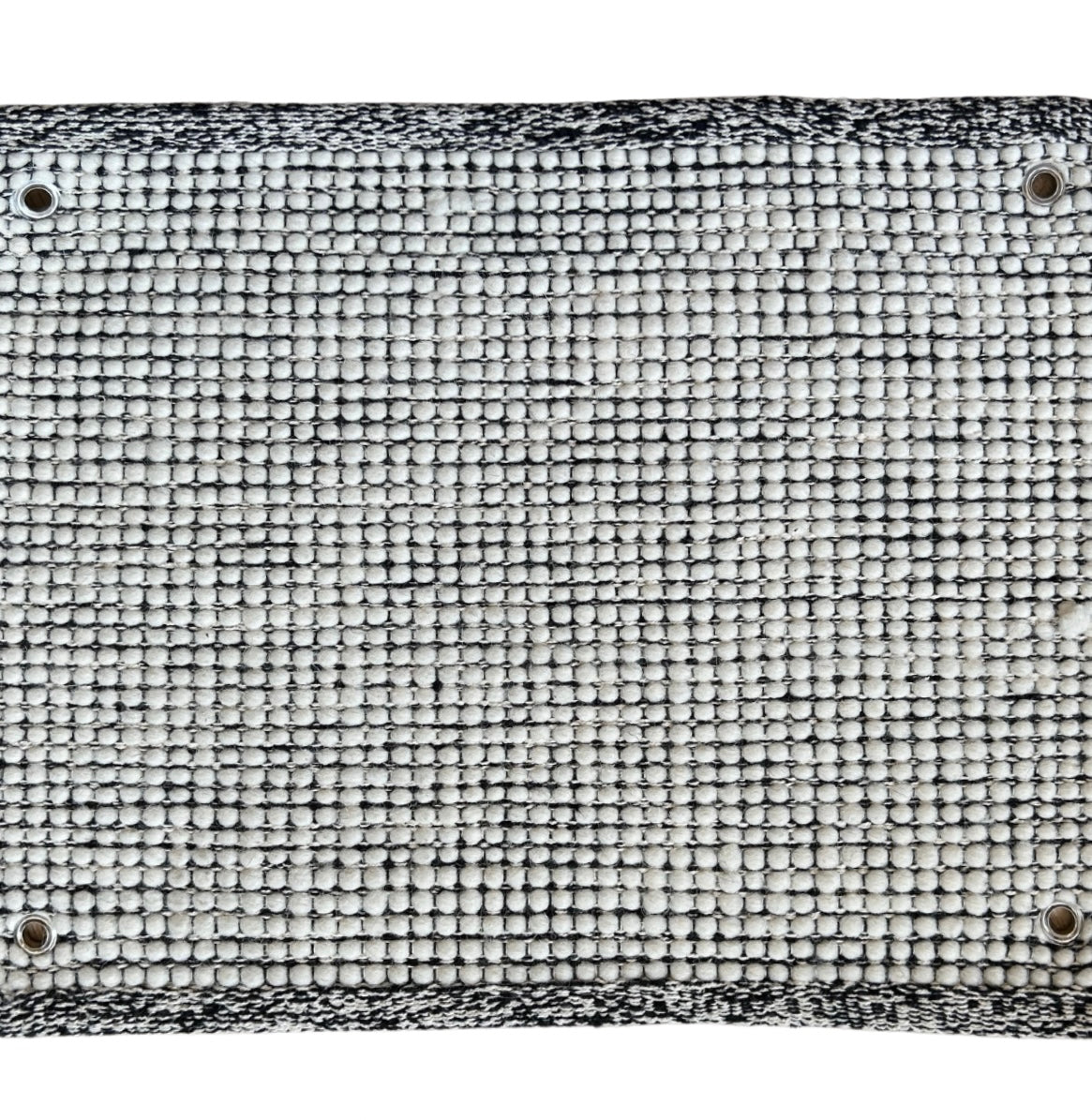 NETWORK BLACK WOOL WOVEN RUG