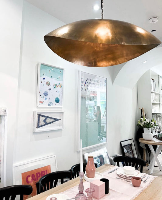 Large Brass Pendant Fixture