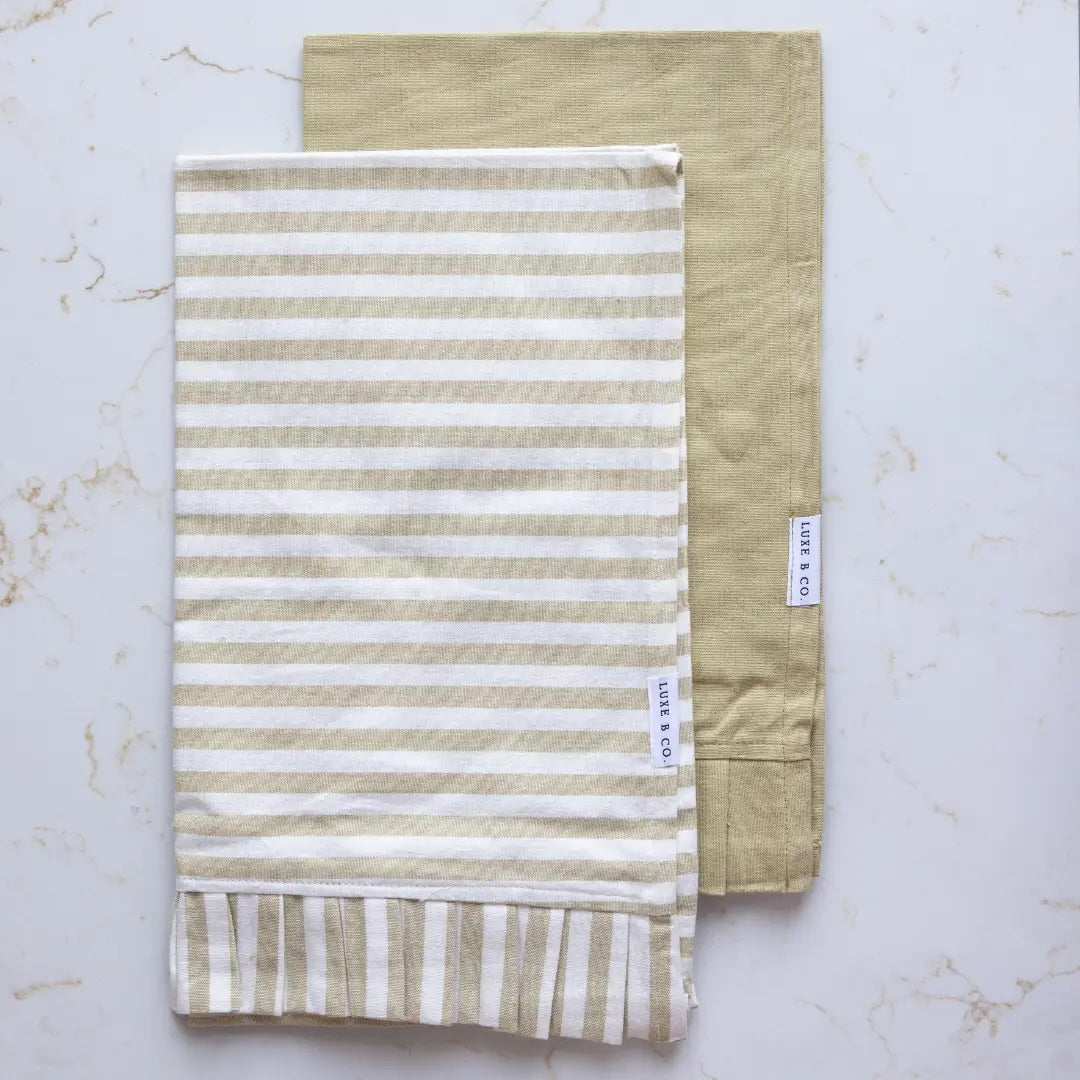 Sage & White Stripe Kitchen Towel