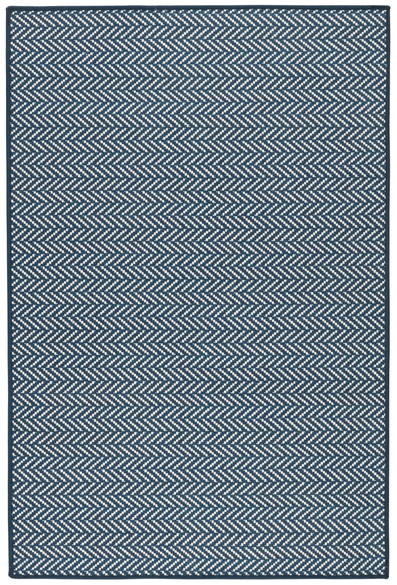 Herringbone Navy Machine Washable Rug 3x5
