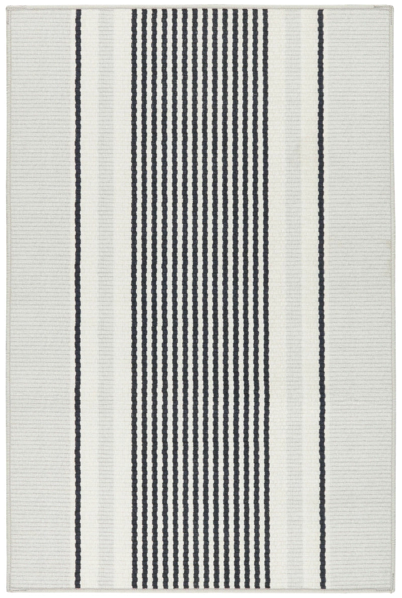 Gunner Stripe Grey Machine Washable Rug 2x3