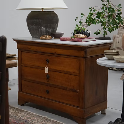 Antique Louis Phillip Dresser with Marble Top