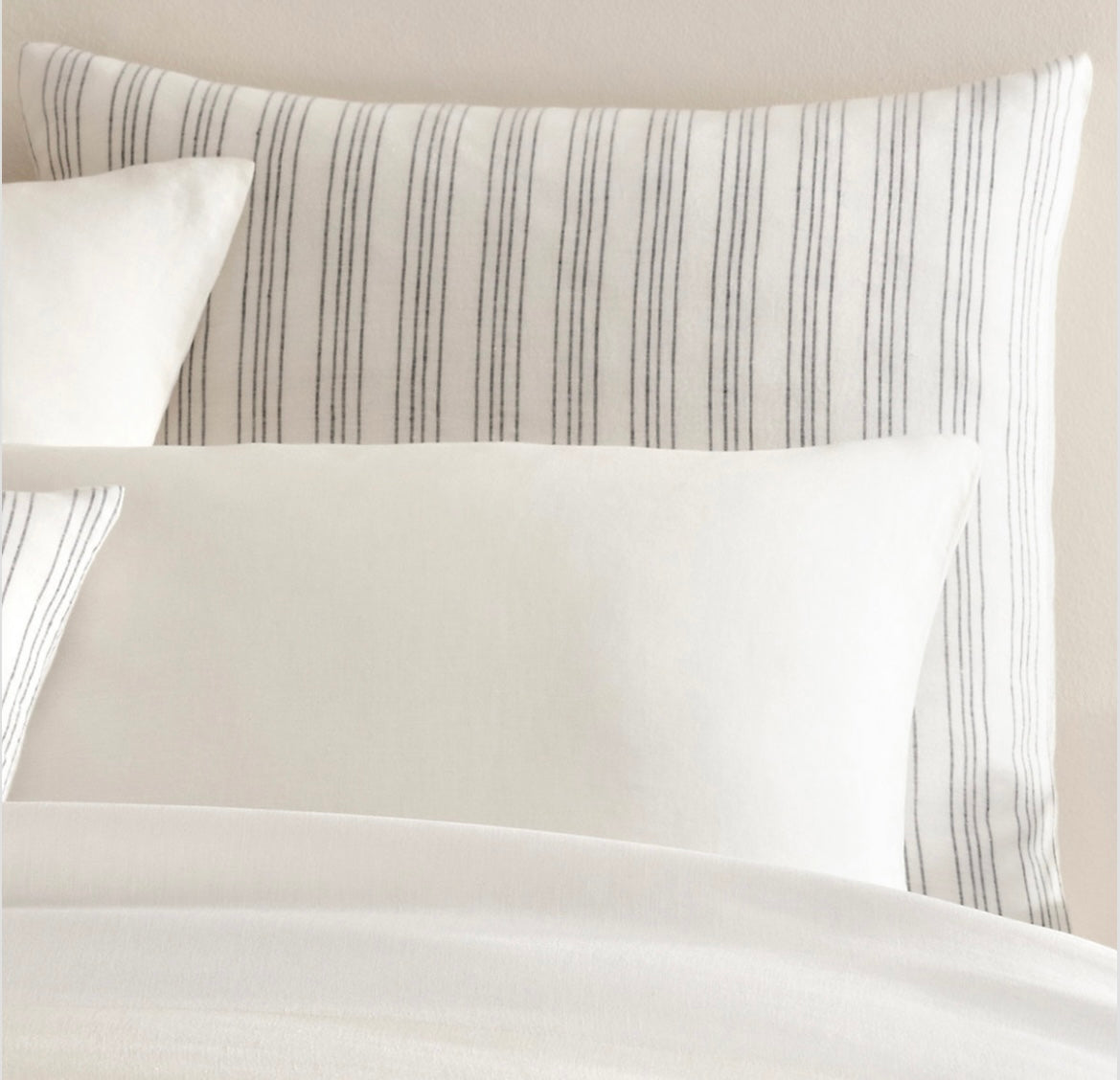 Lush Linen Stripe Charcoal Sham Standard