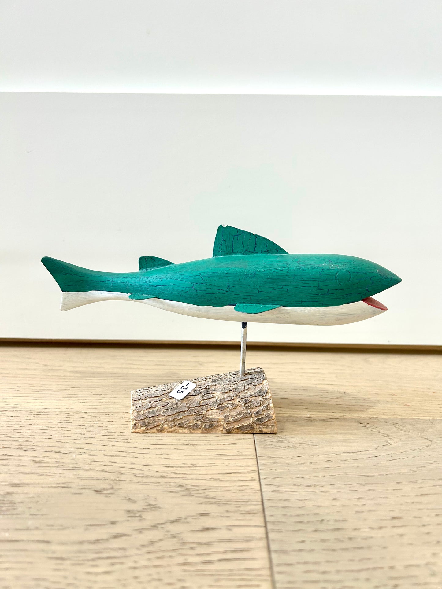 HAND CARVED & HAND PAINTED FOLK ART SHARK #13