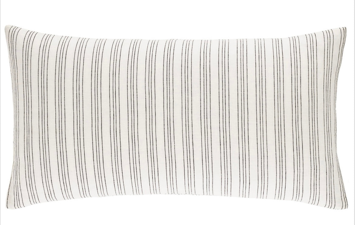 Lush Linen Stripe Charcoal Sham Standard