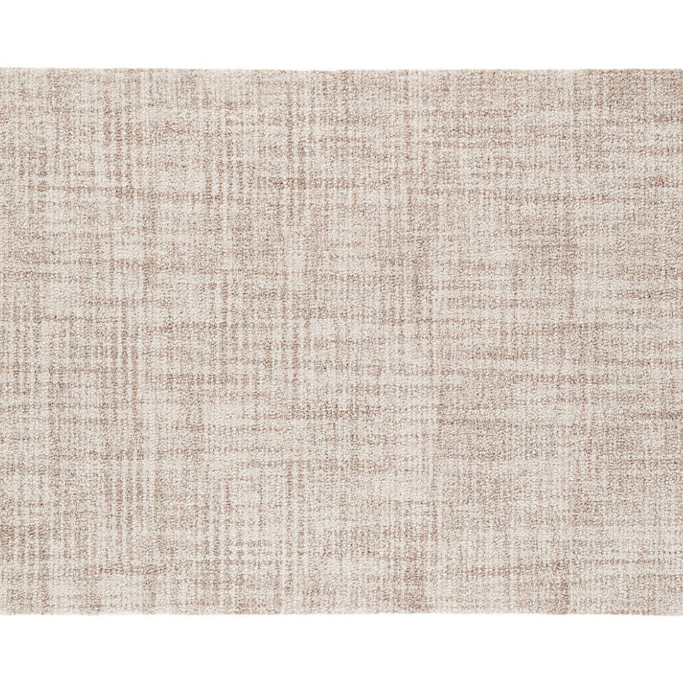 CROSSHATCH IVORY HAND TUFFED MICRO HOOKED WOOL RUG
