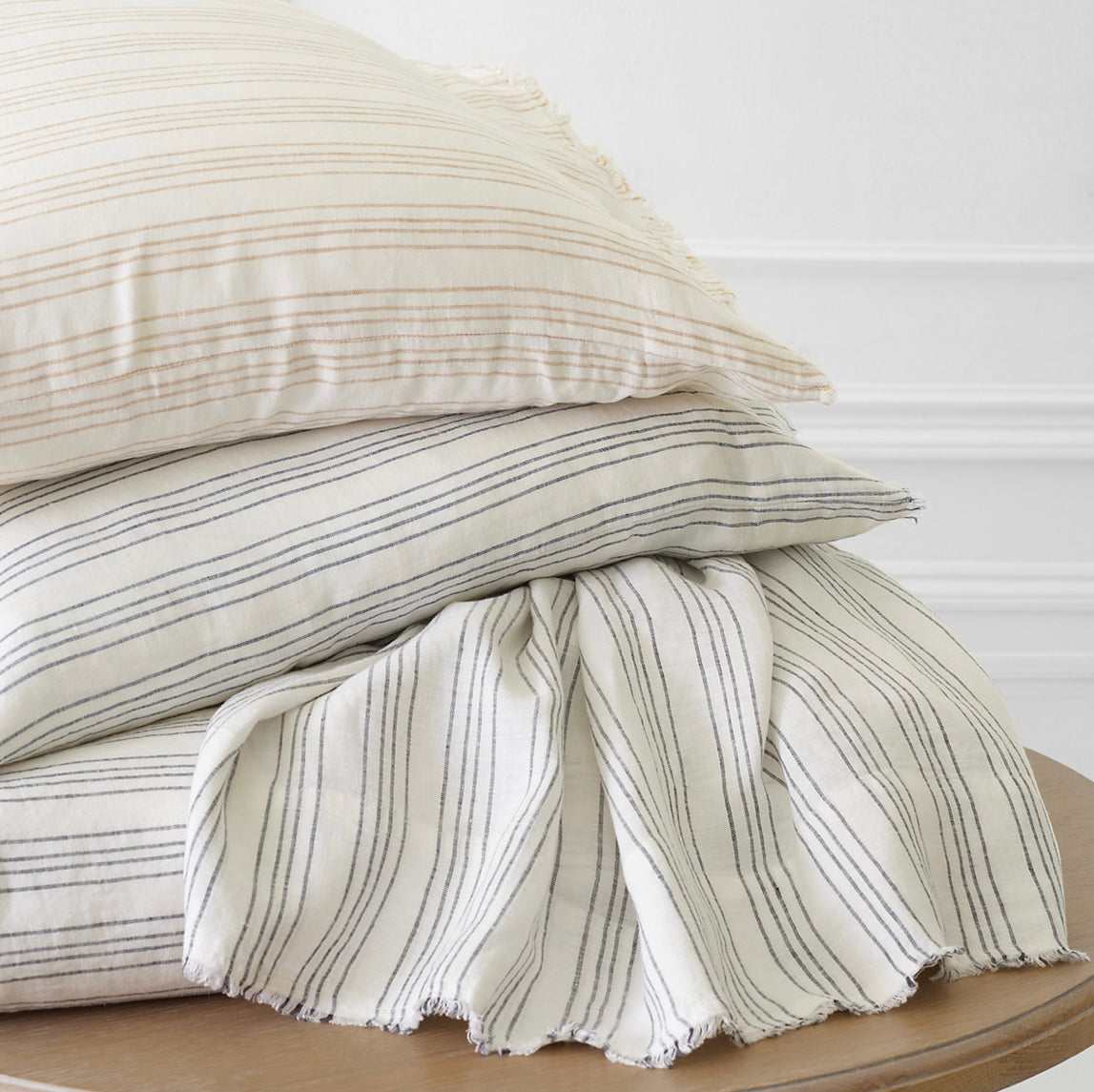 Lush Linen Stripe Charcoal Sham Standard