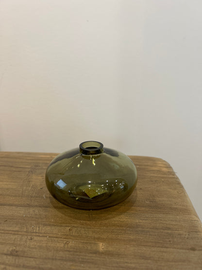 Small Bud Vase Cylinder Moss Green (Far Right)