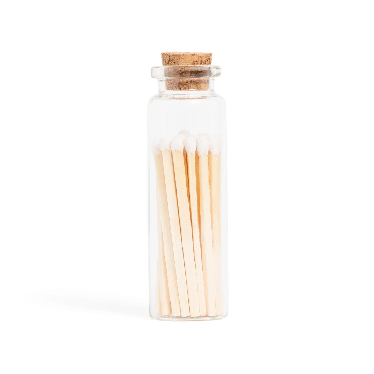 White Matches Corked in Glass Vial - Small