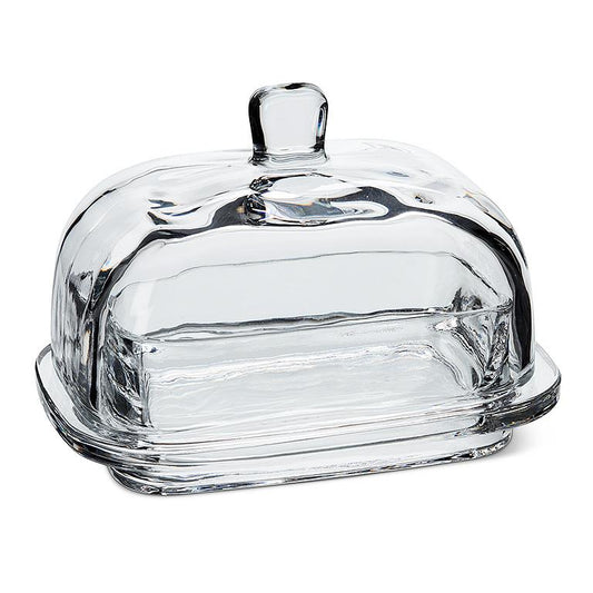 Large Rectangular Curved Covered Butter Dish - 7"L