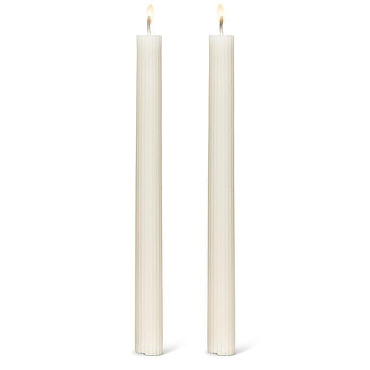 Riged Taper Candle Set of 2