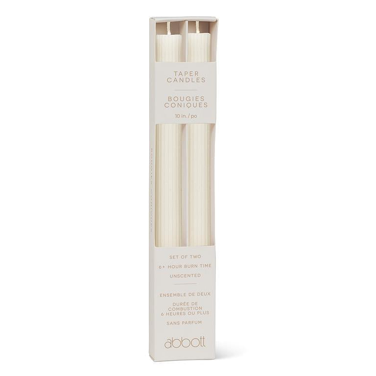 Riged Taper Candle Set of 2