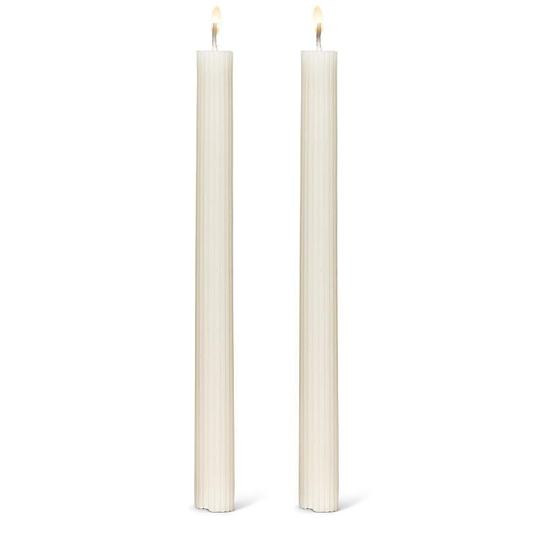 Riged Taper Candle Set of 2