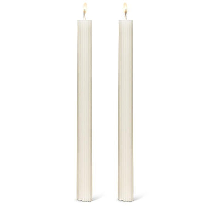 Riged Taper Candle Set of 2