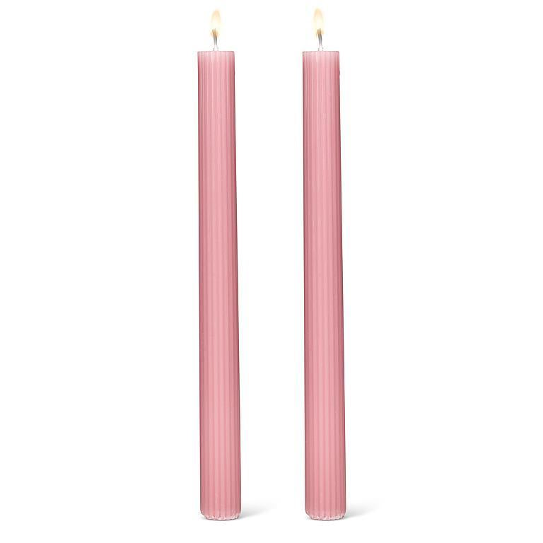 Riged Taper Candle Set of 2