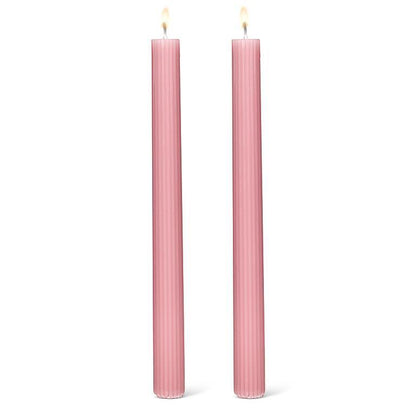 Riged Taper Candle Set of 2