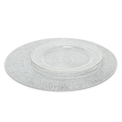 Silver Round Basketweave Placemat