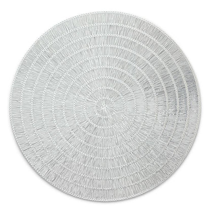 Silver Round Basketweave Placemat