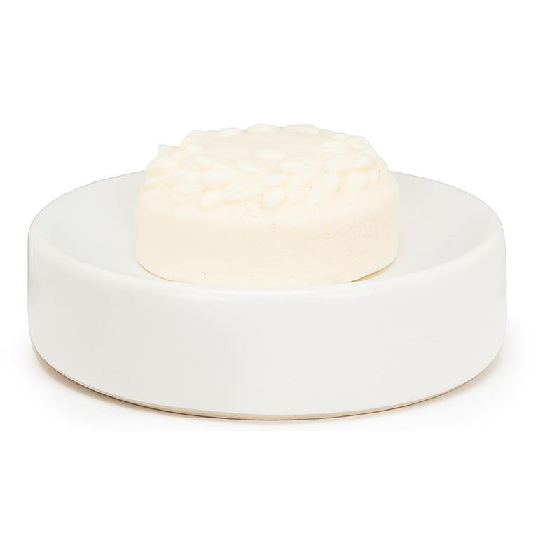 White Matte Round Soap Dish - 4"D