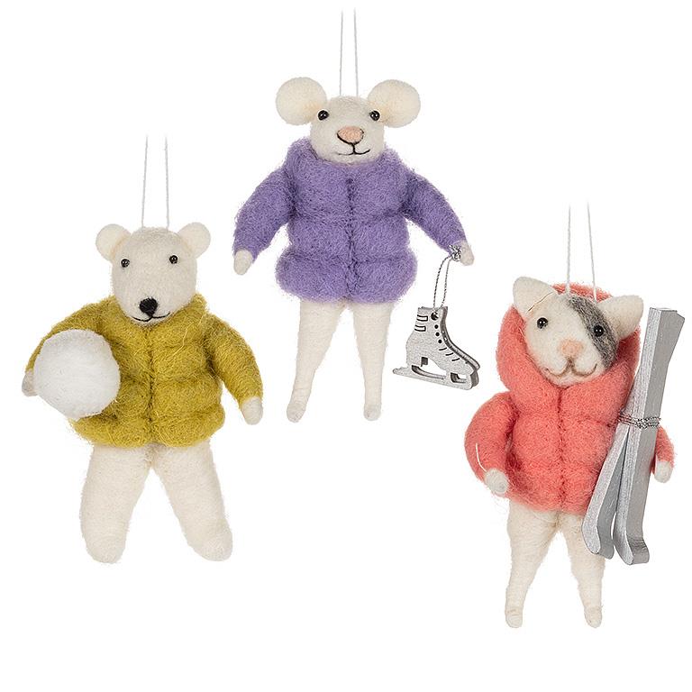 Puffy Coat Felt Animal Ornament