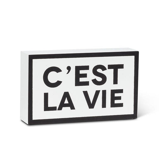 Small Rectangular C'est La Vie Block - 2x4"W
