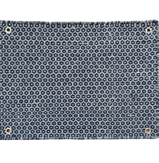 HONEYCOMB INDIGO/GREY WOOL WOVEN RUG
