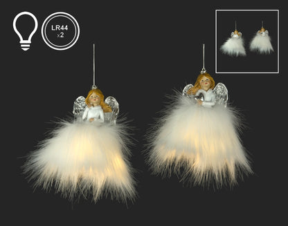 White Angel Ornament With LED Light