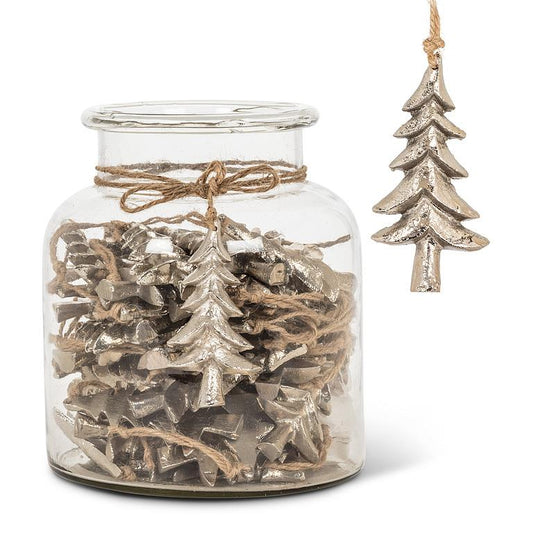 Silver Pine Tree Ornament