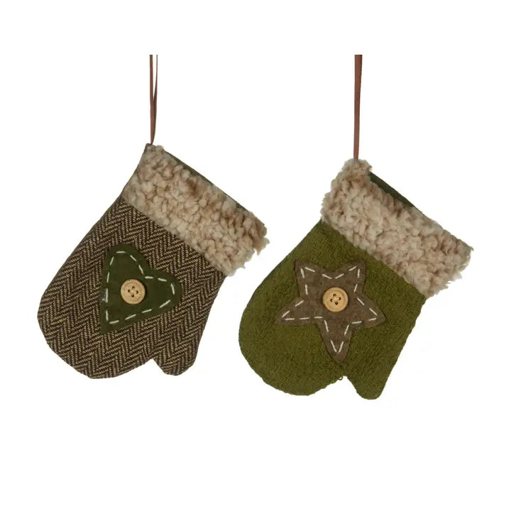 Plush Mitten Ornaments 5.5"