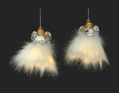 White Angel Ornament With LED Light