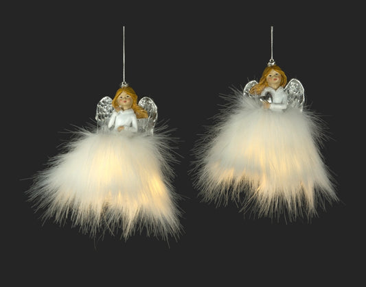 White Angel Ornament With LED Light