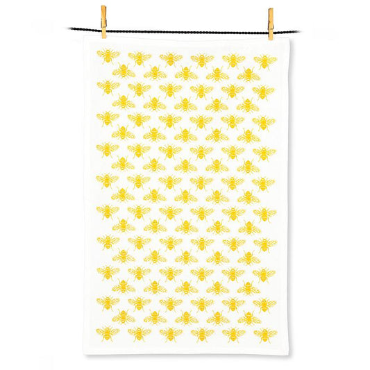 Bees Icons Outline Motif Kitchen Towel - 18x28"L