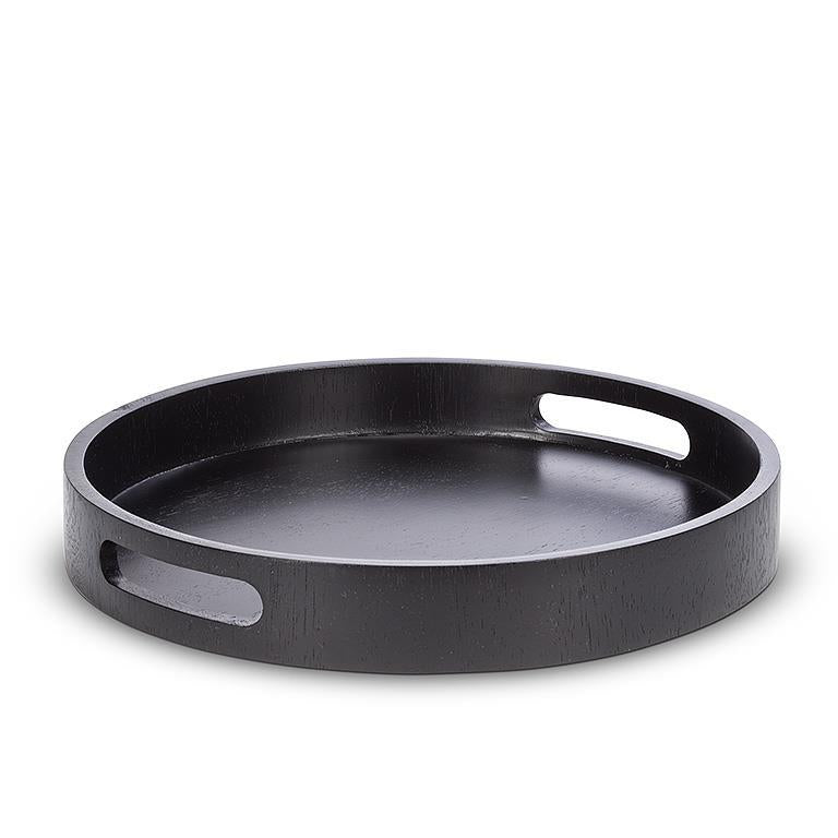 Black Round Tray with Handles