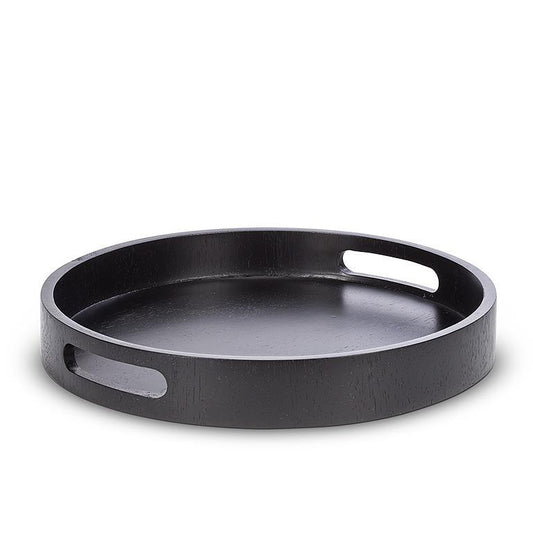 Black Round Tray with Handles