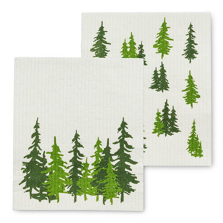 2Pk Evergreen Forest Dishcloths