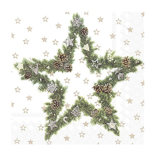 Star Wreath Cocktail Napkins 20Pk