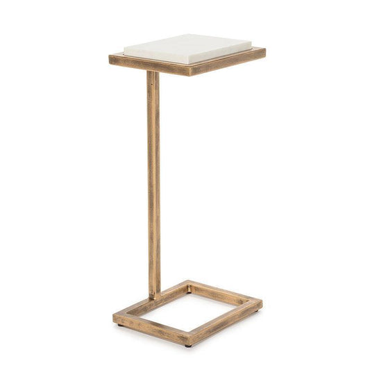 White Top Accent C-Shaped Table