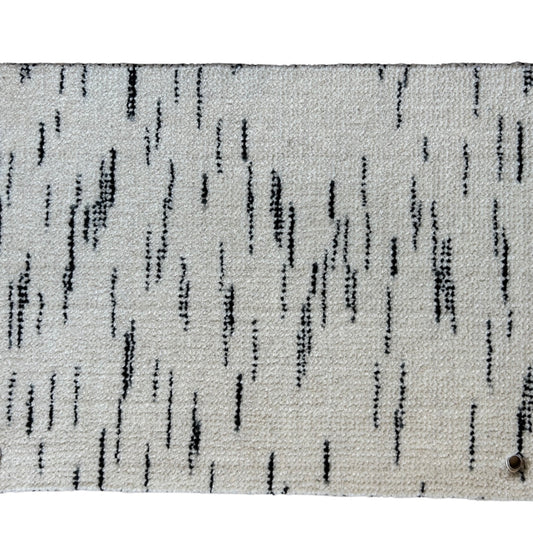OZZIE BLACK/WHITE  LOOM KNOTTED WOOL RUG