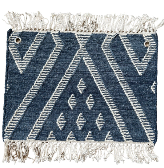 HEALY BLUE WOOL WOVEN RUG