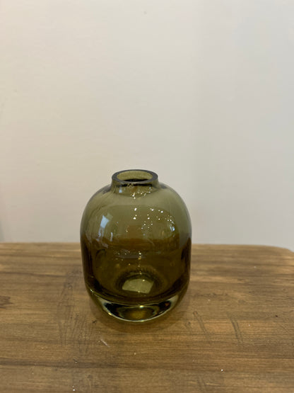 Small Bud Vase Cylinder Moss Green (Far Right)