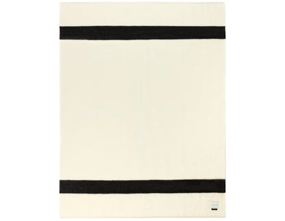 Blacksaw - Mason Reversible Throw - Ivory/ Black stripe