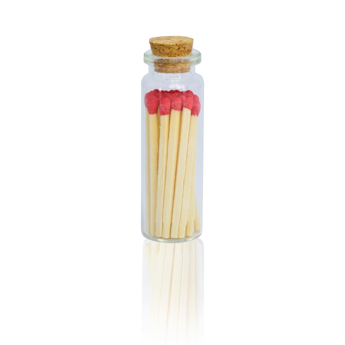 Red Matches Corked in Glass Vial - Small