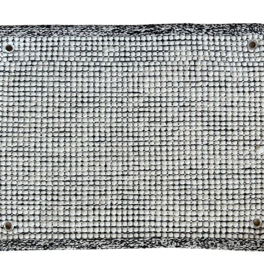 NETWORK BLACK WOOL WOVEN RUG